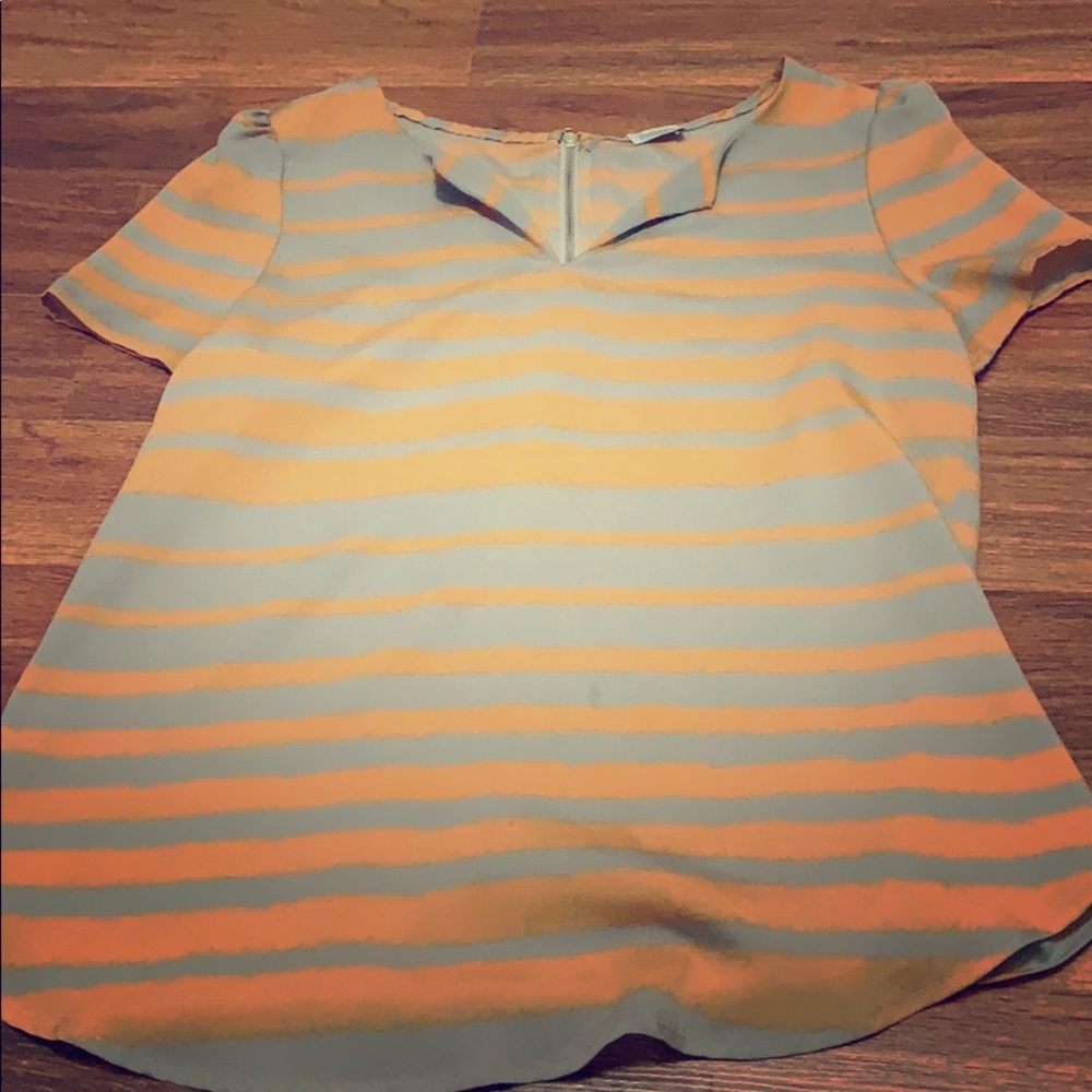 Grey and yellow blouse